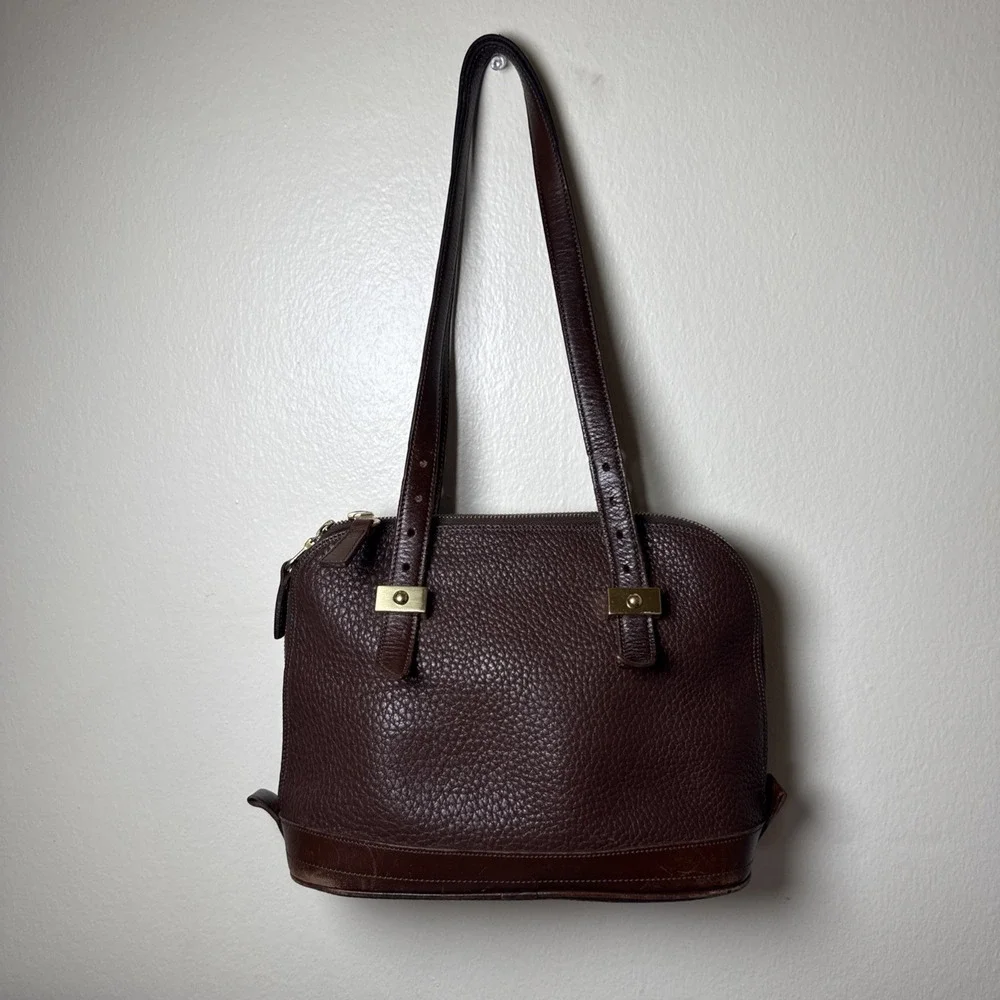 Vintage Dooney‎ & Bourke All-Weather Leather Purse Handbag Saddle Brown